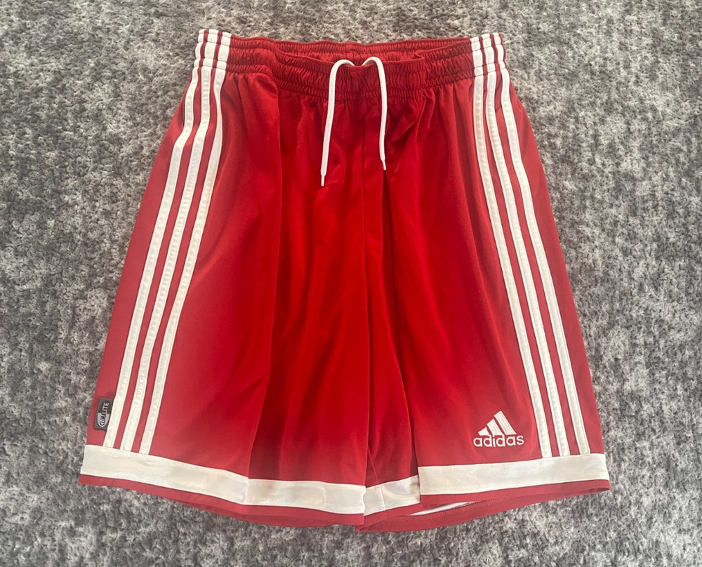adidas Clima365 Men’s XL Red White Athletic Shorts Drawstring Elastic Waist